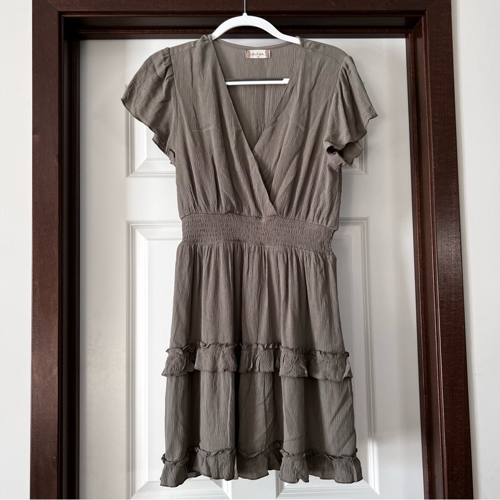 Olive green flowy dress